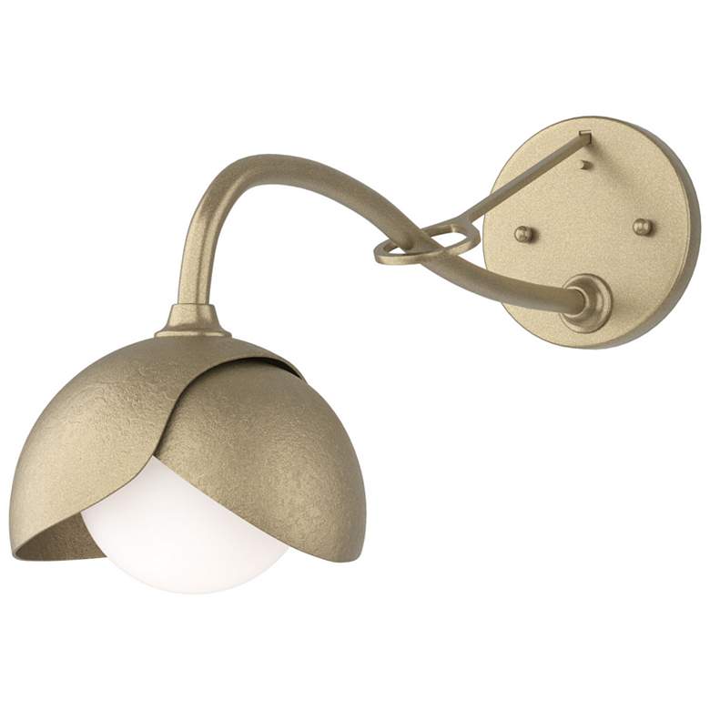 Image 1 Brooklyn 1-Light Double Shade Sconce - Gold - Gold - Opal Glass