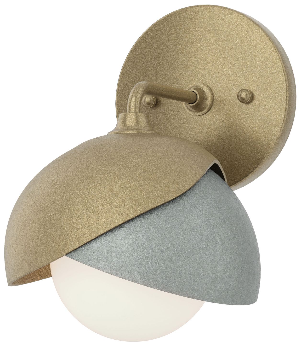 Brooklyn 1-Light Double Shade Sconce Gold Platinum Opal Glass Made to Order
