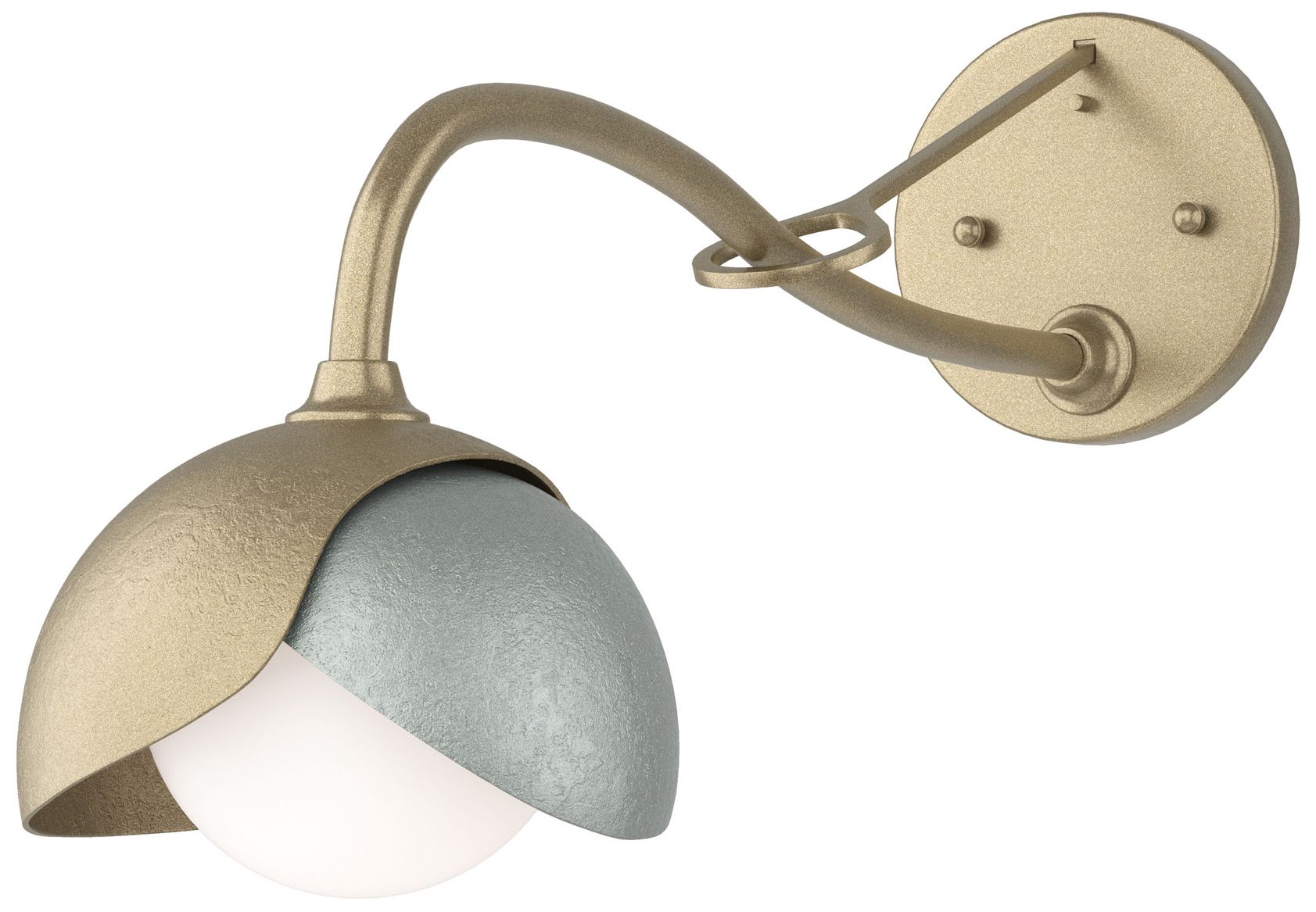 Brooklyn 1-Light Double Shade Sconce Gold Platinum Opal Glass Made to Order
