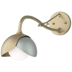 Brooklyn 1-Light Double Shade Sconce - Gold - Platinum - Opal Glass