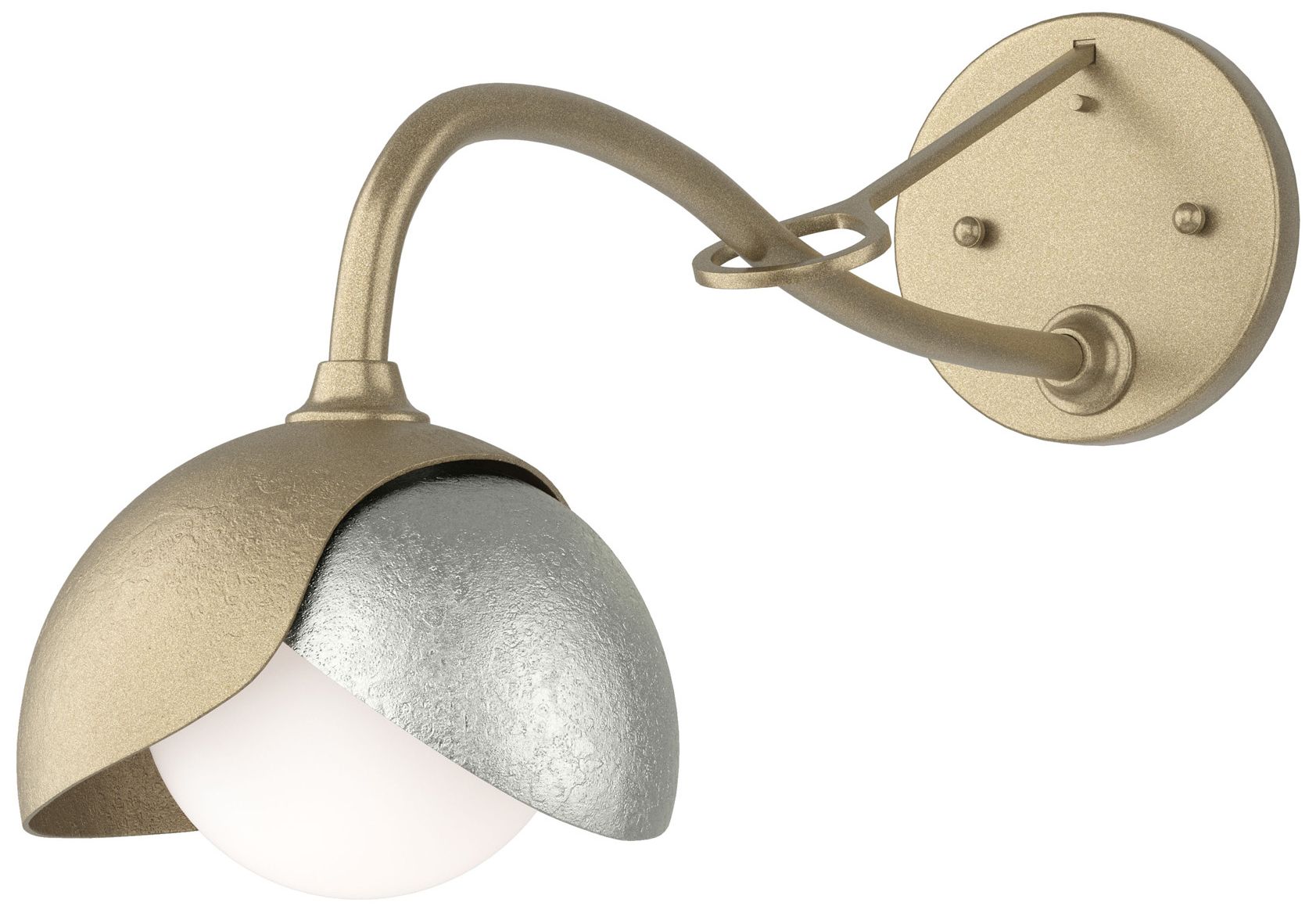 Brooklyn 1-Light Double Shade Sconce Gold Sterling Opal Glass Made to Order