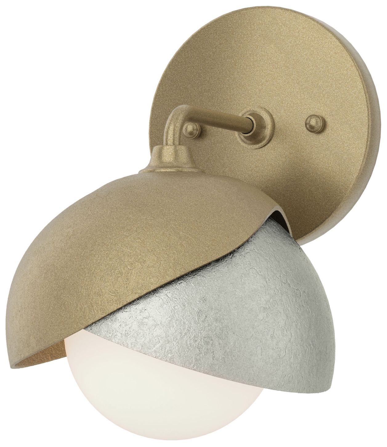 Brooklyn 1-Light Double Shade Sconce Gold Sterling Opal Glass Made to Order