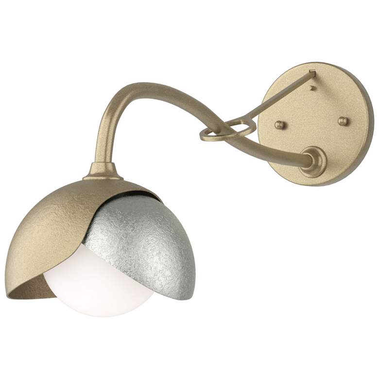 Image 1 Brooklyn 1-Light Double Shade Sconce - Gold - Sterling - Opal Glass