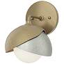Brooklyn 1-Light Double Shade Sconce - Gold - Sterling - Opal Glass