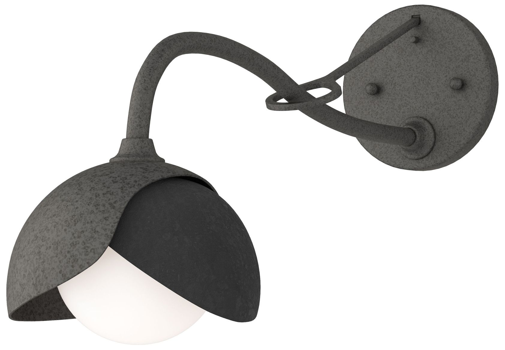 Brooklyn 1-Light Double Shade Sconce Iron Black Opal Glass Made to Order