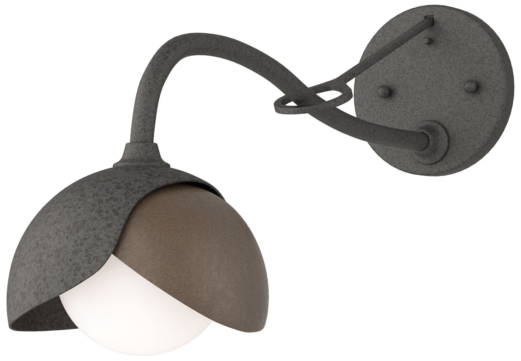 Brooklyn 1-Light Double Shade Sconce Iron Bronze Opal Glass Made to Order