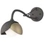 Brooklyn 1-Light Double Shade Sconce - Iron - Gold - Opal Glass
