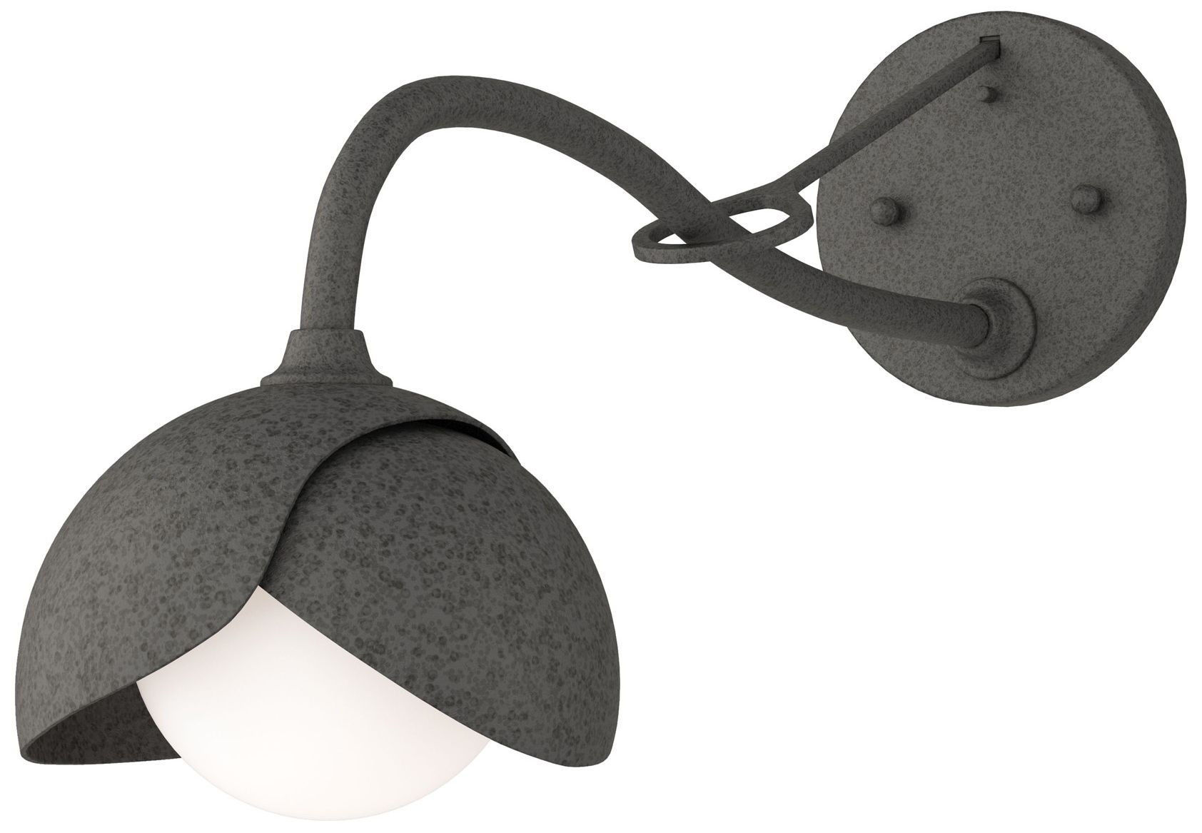 Brooklyn 1-Light Double Shade Sconce Iron Iron Opal Glass Made to Order