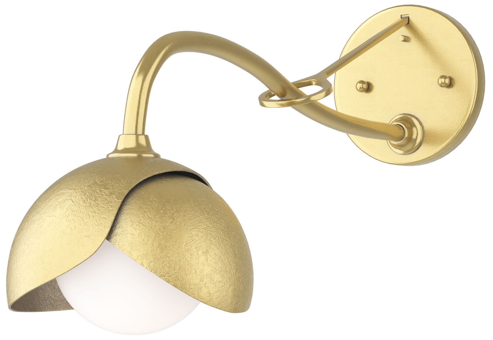 Brooklyn 1-Light Double Shade Sconce Modern Brass Opal Glass Made to Order