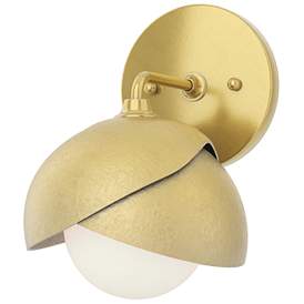 Image1 of Brooklyn 1-Light Double Shade Sconce - Modern Brass - Opal Glass