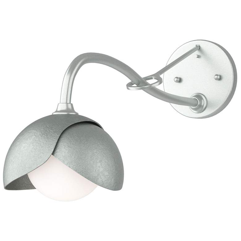 Image 1 Brooklyn 1-Light Double Shade Sconce - Platinum - Opal Glass