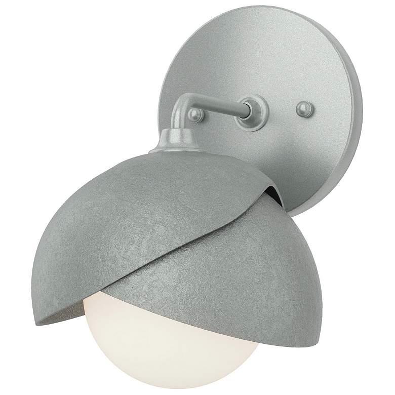 Image 1 Brooklyn 1-Light Double Shade Sconce - Platinum - Opal Glass