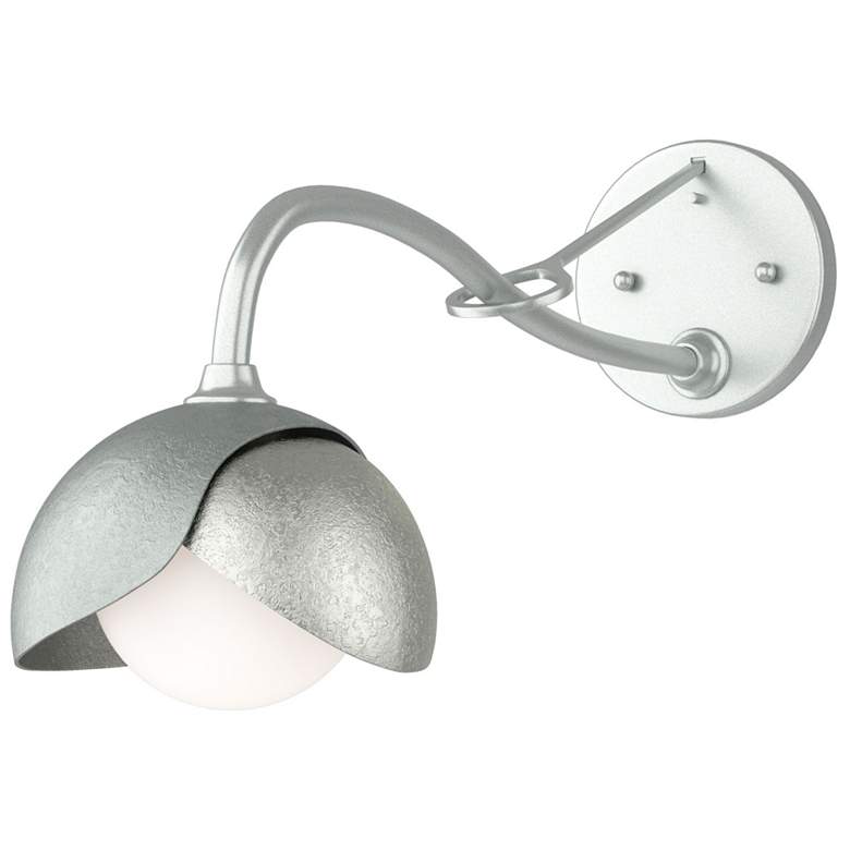 Image 1 Brooklyn 1-Light Double Shade Sconce - Platinum - Sterling - Opal Glass