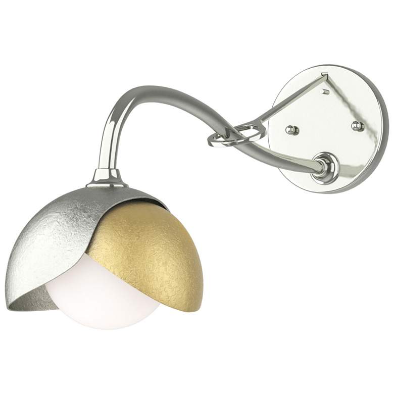 Image 1 Brooklyn 1-Light Double Shade Sconce - Sterling - Modern Brass - Opal Glass