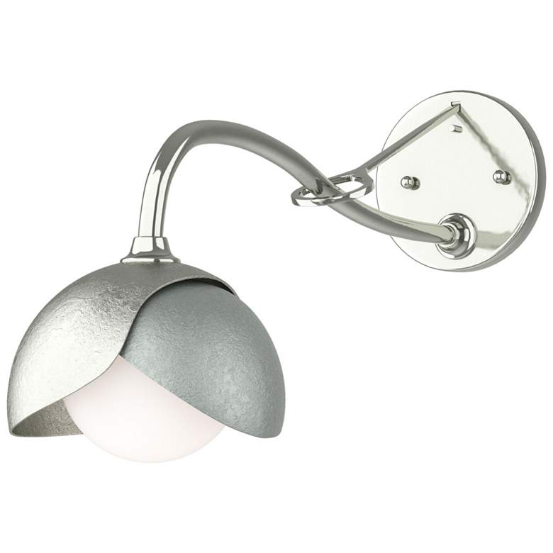 Image 1 Brooklyn 1-Light Double Shade Sconce - Sterling - Platinum - Opal Glass