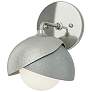 Brooklyn 1-Light Double Shade Sconce - Sterling - Platinum - Opal Glass