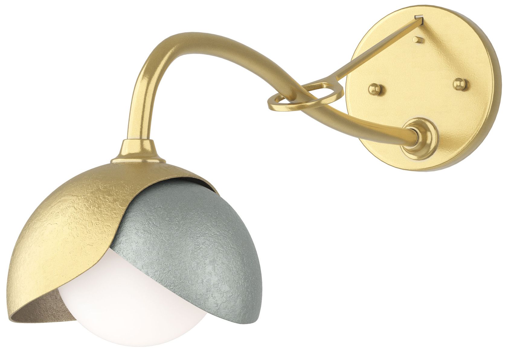 Brooklyn 1-Light Sconce Modern Brass Platinum Opal Glass Made to Order