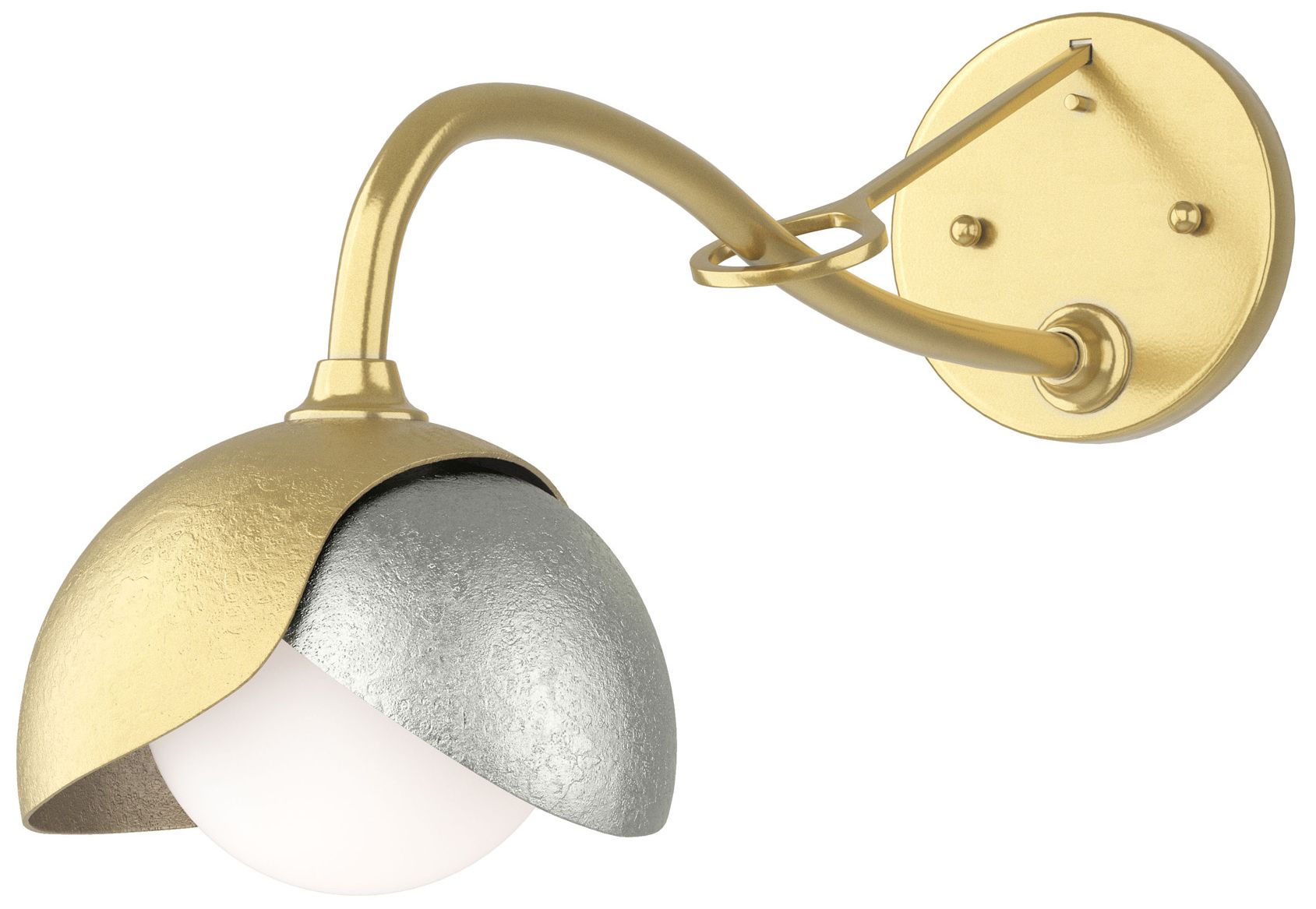 Brooklyn 1-Light Sconce Modern Brass Sterling Opal Glass Made to Order