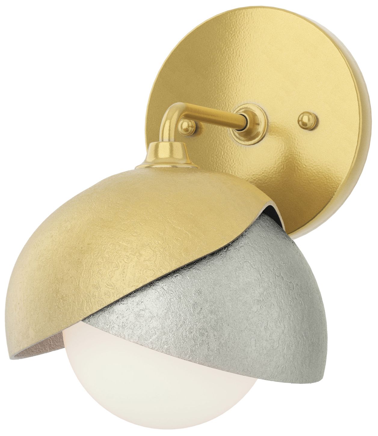 Brooklyn 1-Light Sconce Modern Brass Sterling Opal Glass Made to Order