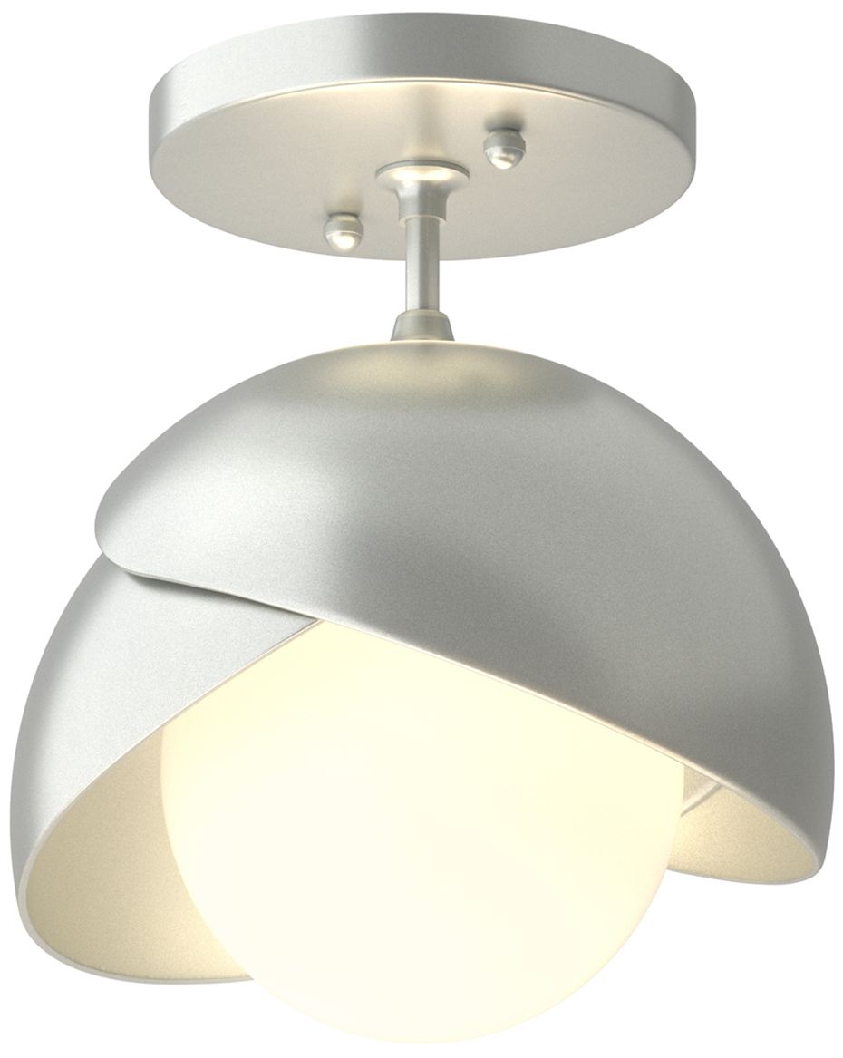 Brooklyn 1-Light Semi-Flush Platinum Platinum Opal Glass Made to Order