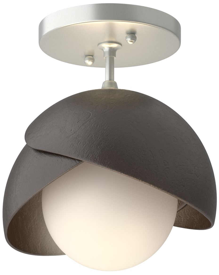 Brooklyn 1-Light Semi-Flush Platinum Rubbed Bronze Opal Made to Order