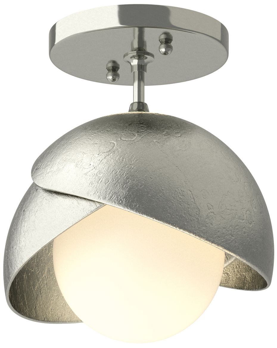Brooklyn 1-Light Semi-Flush Sterling Sterling Opal Glass Made to Order