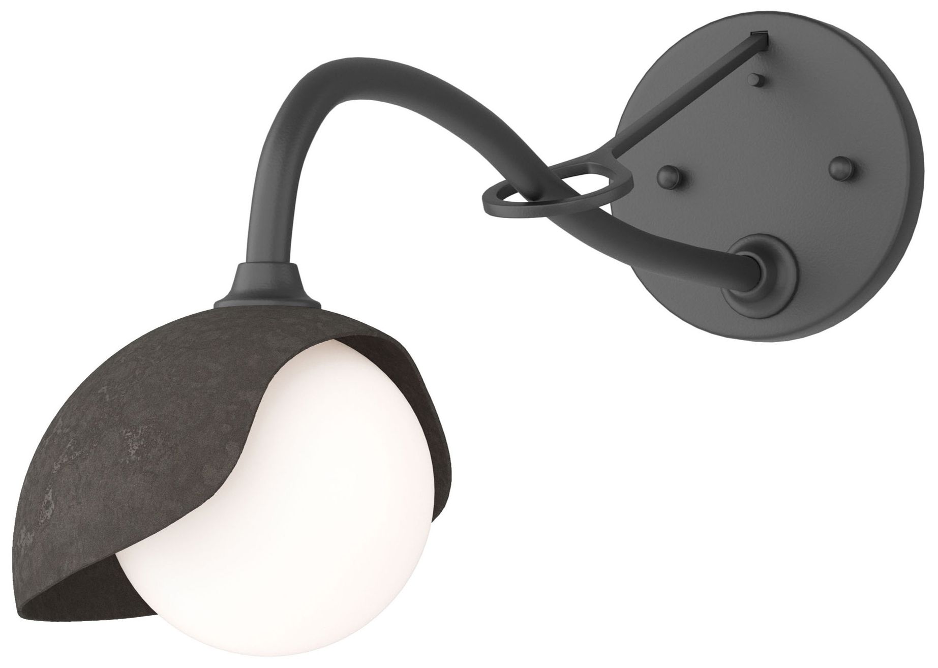 Brooklyn 1-Light Single Sconce Black Dark Smoke Opal Glass Made to Order