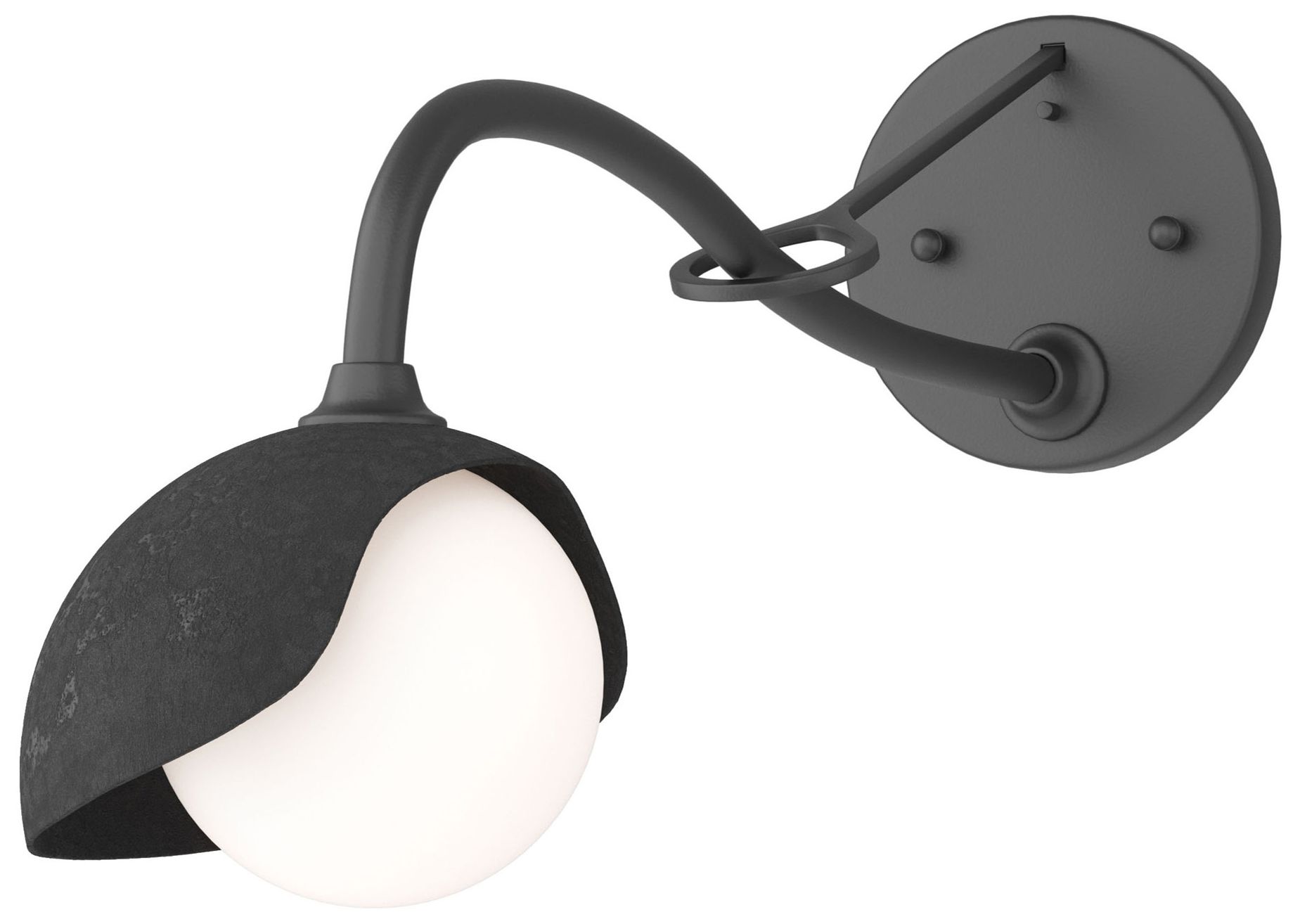 Brooklyn 1-Light Single Shade Sconce Black Black Opal Glass Made to Order