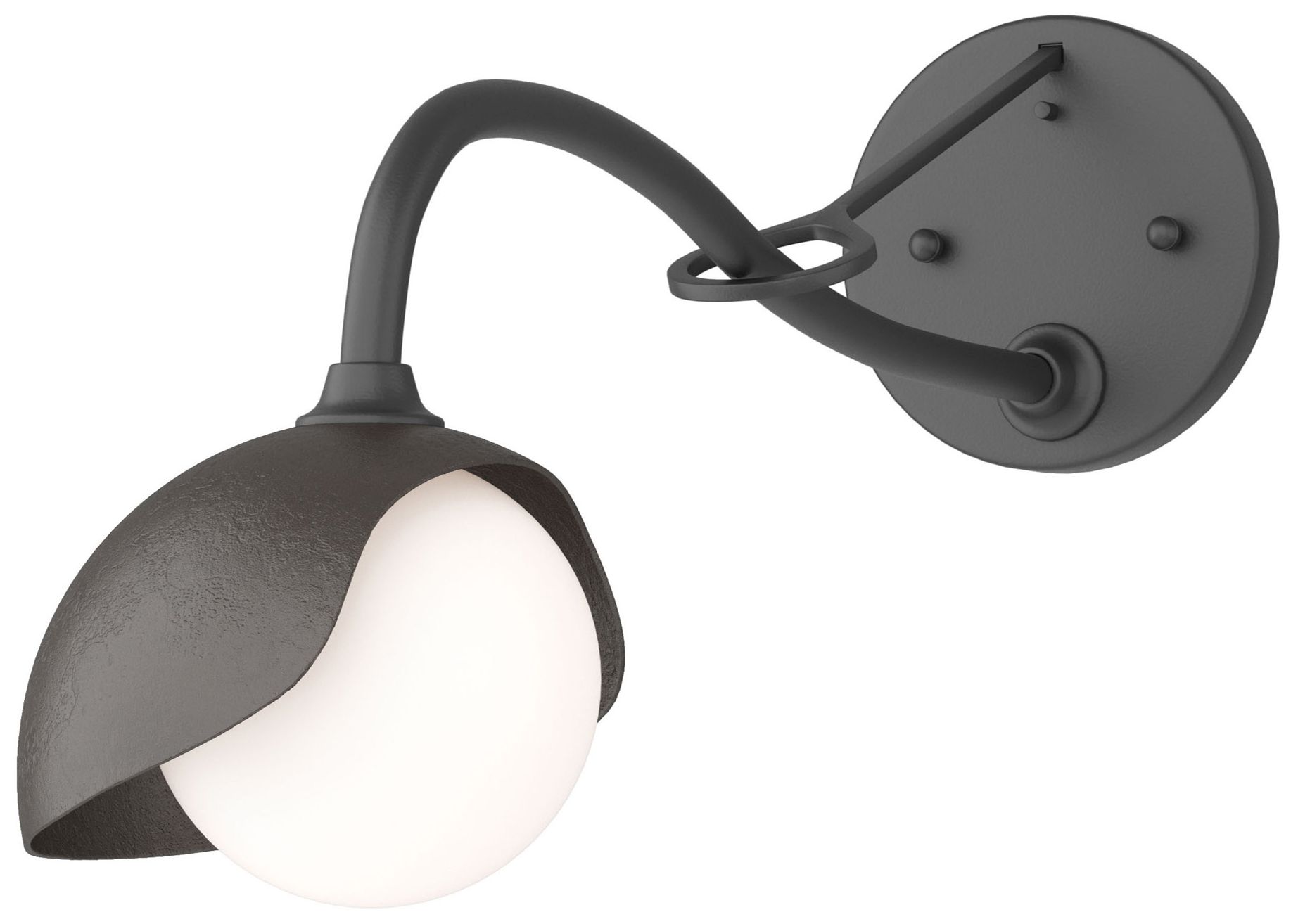 Brooklyn 1-Light Single Shade Sconce Black Bronze Opal Glass Made to Order