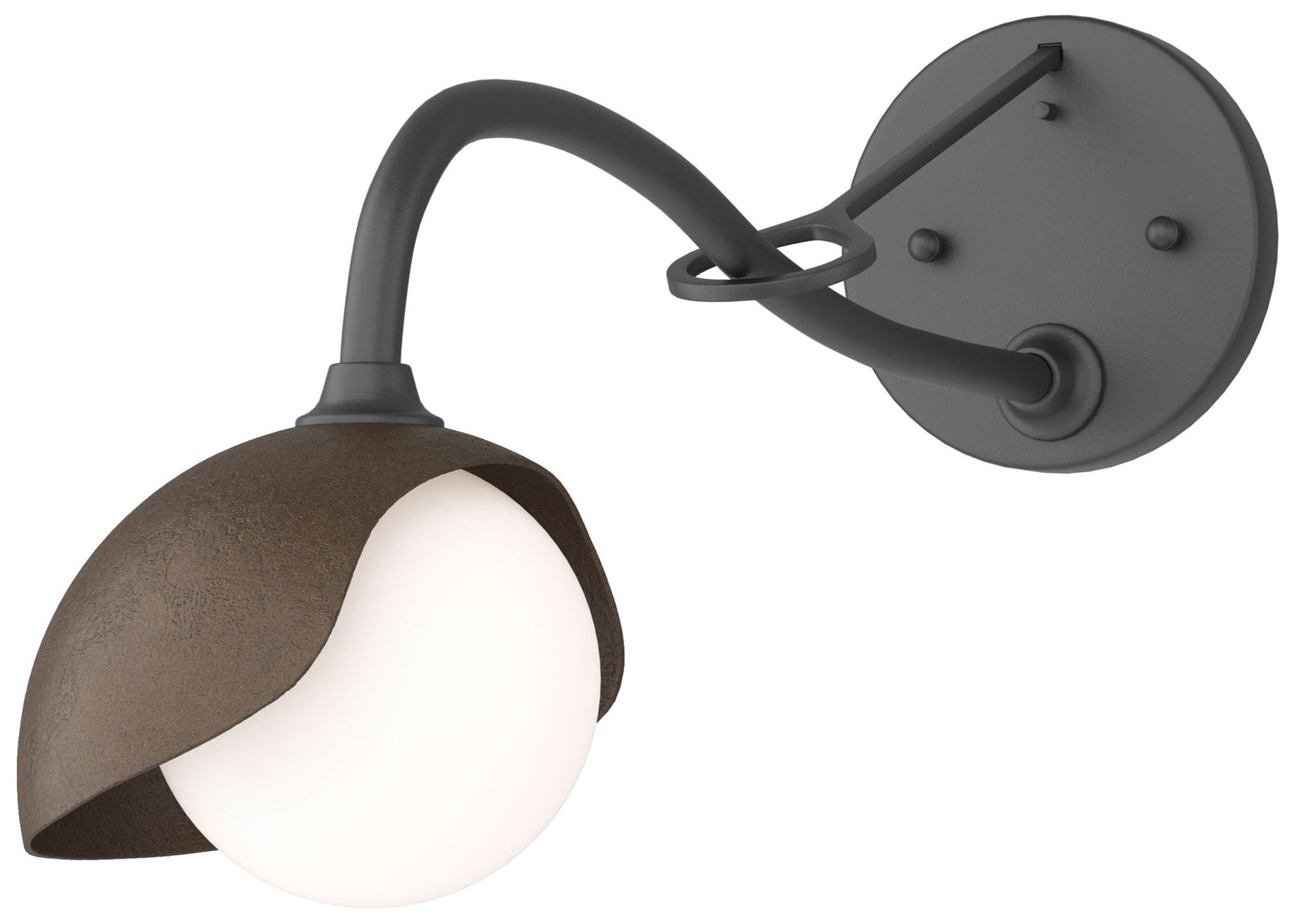 Brooklyn 1-Light Single Shade Sconce Black Bronze Opal Glass Made to Order