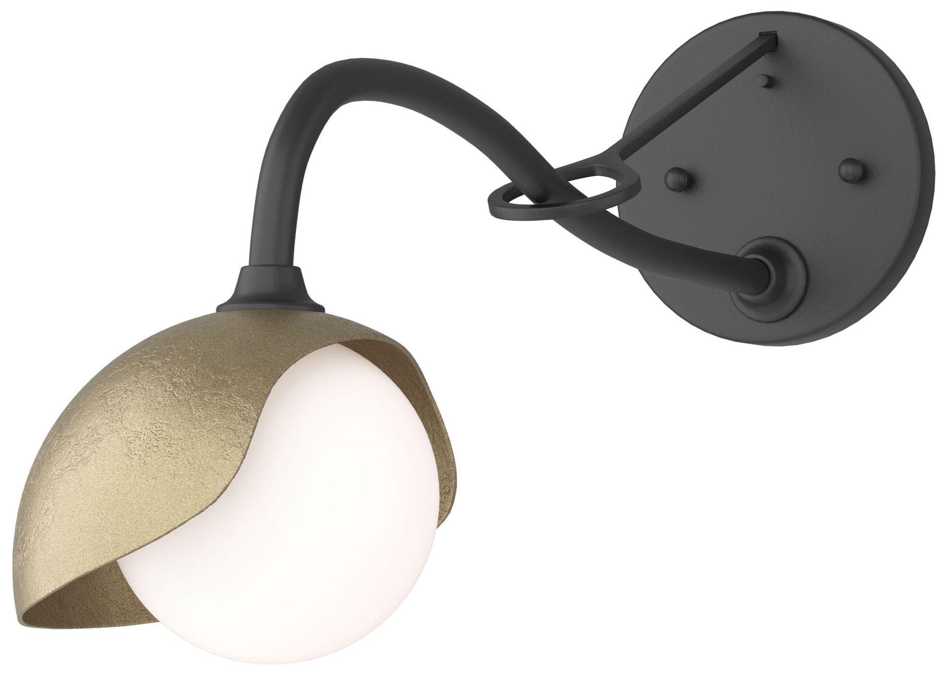 Brooklyn 1-Light Single Shade Sconce Black Gold Opal Glass Made to Order