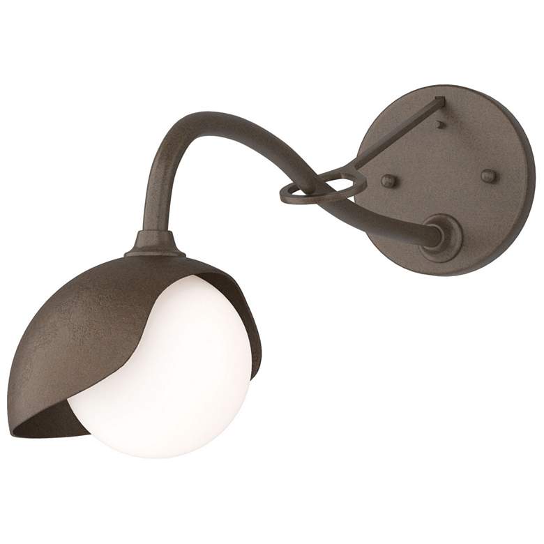 Image 1 Brooklyn 1-Light Single Shade Sconce - Bronze - Bronze - Opal Glass