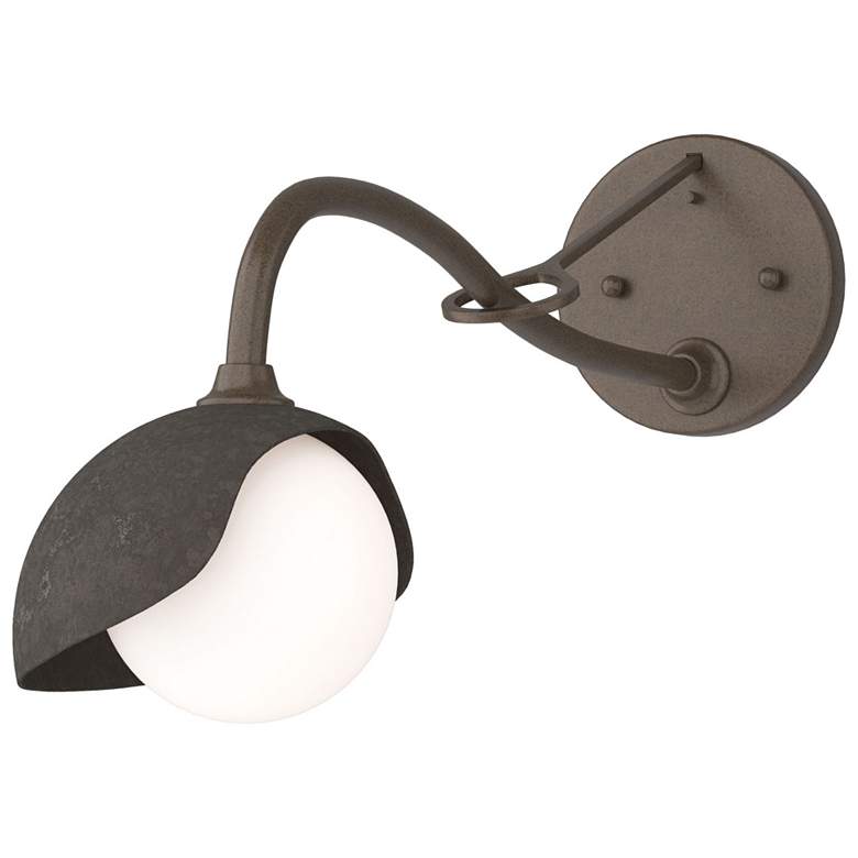 Image 1 Brooklyn 1-Light Single Shade Sconce - Bronze - Dark Smoke - Opal Glass