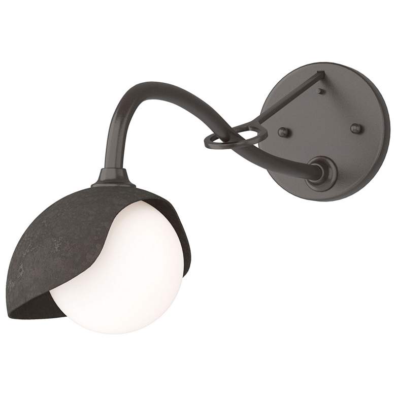 Image 1 Brooklyn 1-Light Single Shade Sconce - Bronze - Dark Smoke - Opal Glass