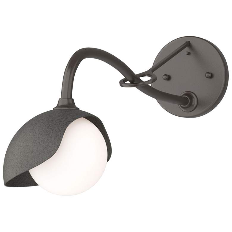 Image 1 Brooklyn 1-Light Single Shade Sconce - Bronze - Iron - Opal Glass