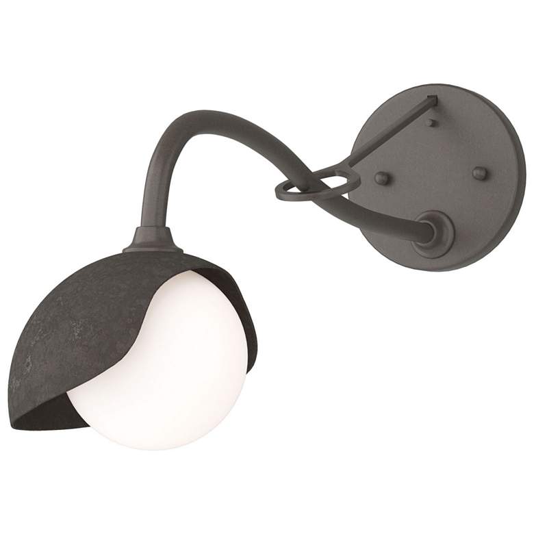 Image 1 Brooklyn 1-Light Single Shade Sconce - Dark Smoke - Dark Smoke - Opal Glass