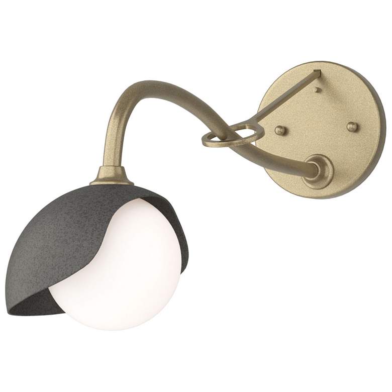 Image 1 Brooklyn 1-Light Single Shade Sconce - Gold - Iron - Opal Glass