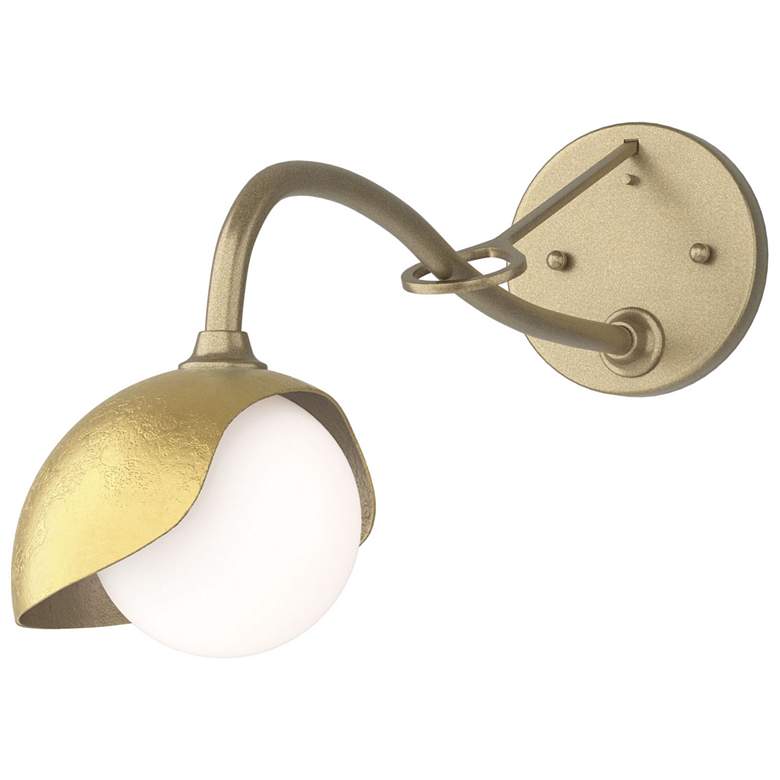 Image 1 Brooklyn 1-Light Single Shade Sconce - Gold - Modern Brass - Opal Glass