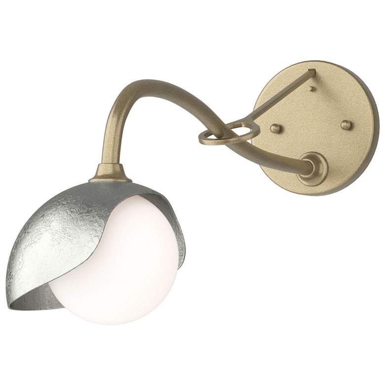 Image 1 Brooklyn 1-Light Single Shade Sconce - Gold - Sterling - Opal Glass