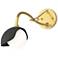 Brooklyn 1-Light Single Shade Sconce - Modern Brass - Black - Opal Glass