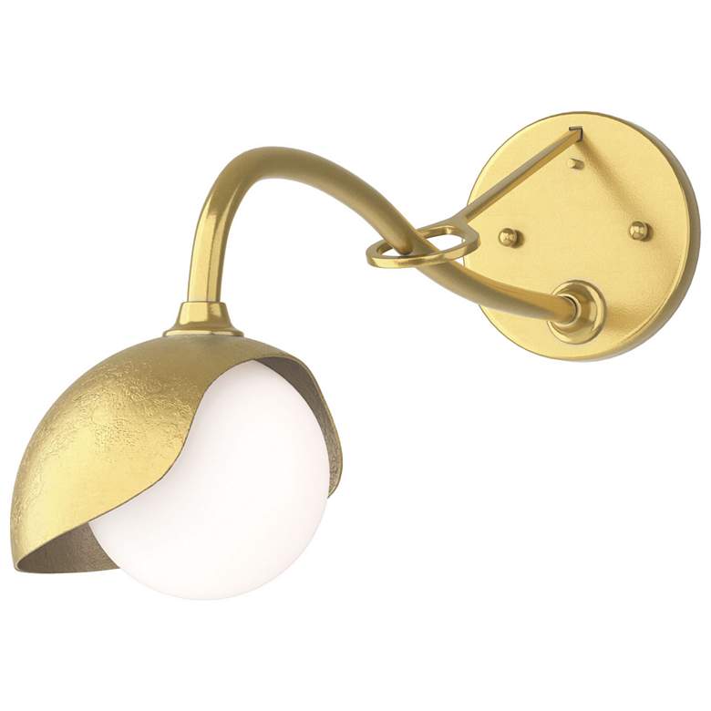 Image 1 Brooklyn 1-Light Single Shade Sconce - Modern Brass - Opal Glass