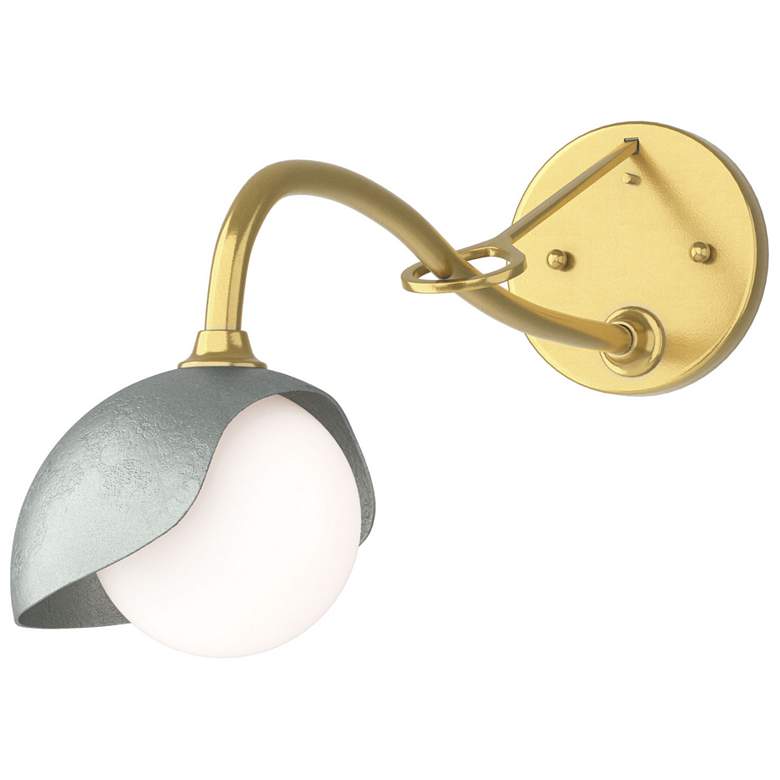 Image 1 Brooklyn 1-Light Single Shade Sconce - Modern Brass - Platinum - Opal Glass