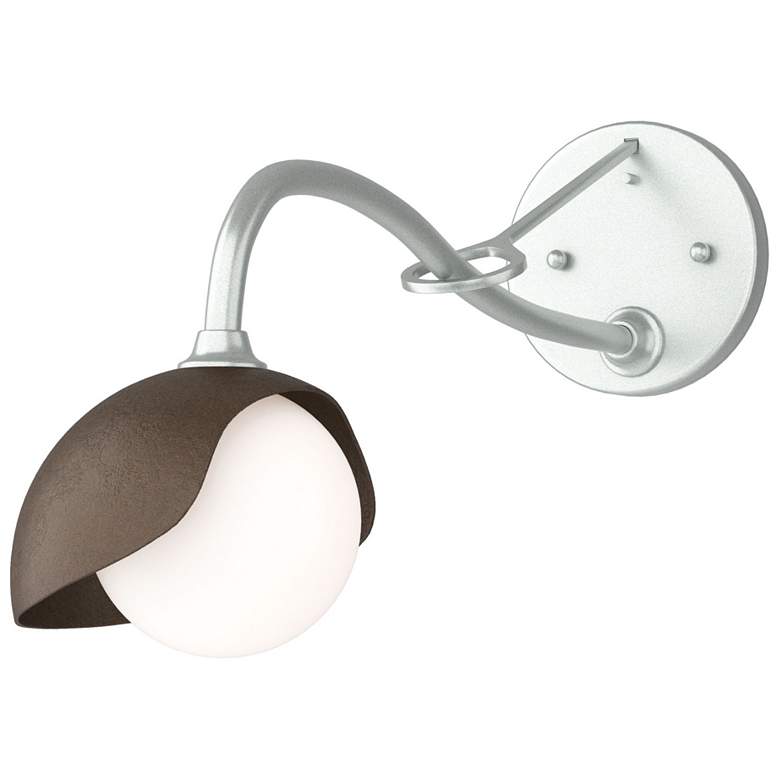 Image 1 Brooklyn 1-Light Single Shade Sconce - Platinum - Bronze - Opal Glass