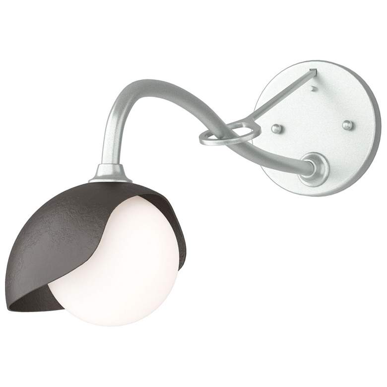 Image 1 Brooklyn 1-Light Single Shade Sconce - Platinum - Bronze - Opal Glass