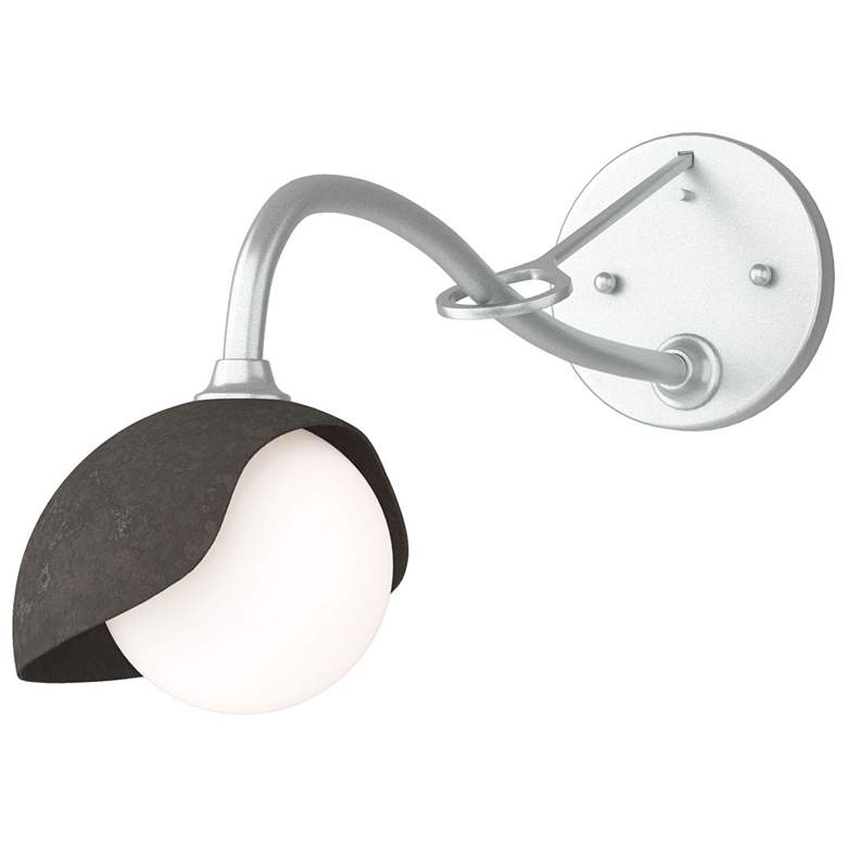 Image 1 Brooklyn 1-Light Single Shade Sconce - Platinum - Dark Smoke - Opal Glass