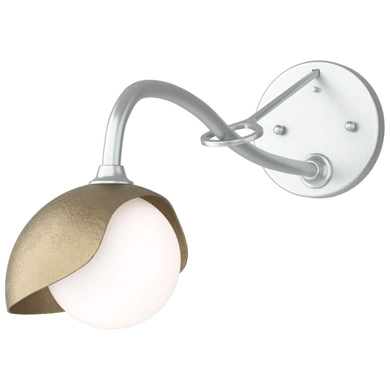 Image 1 Brooklyn 1-Light Single Shade Sconce - Platinum - Gold - Opal Glass