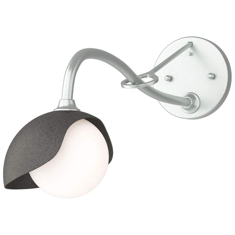 Image 1 Brooklyn 1-Light Single Shade Sconce - Platinum - Iron - Opal Glass