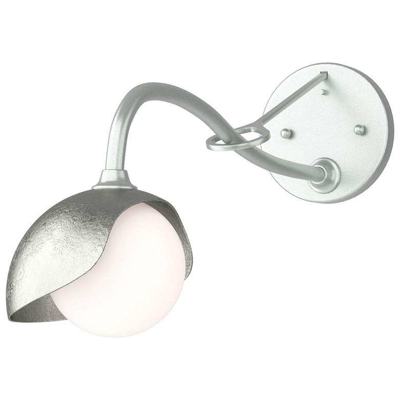 Image 1 Brooklyn 1-Light Single Shade Sconce - Platinum - Sterling - Opal Glass