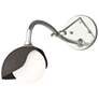 Brooklyn 1-Light Single Shade Sconce - Sterling - Dark Smoke - Opal Glass