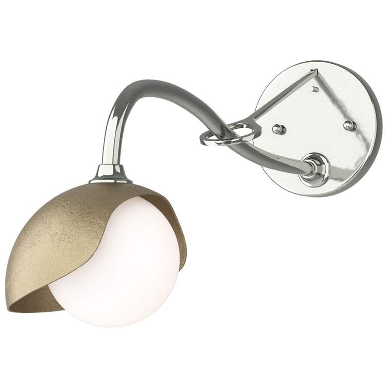 Image 1 Brooklyn 1-Light Single Shade Sconce - Sterling - Gold - Opal Glass